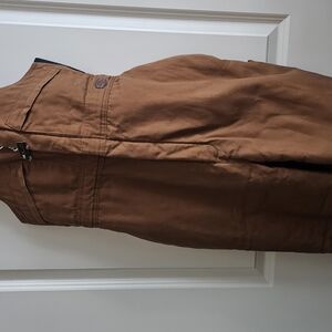 Brown Workwear-Style Midi Skirt